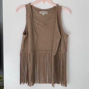 Faux Suede Fringe Vest Sz. S/M